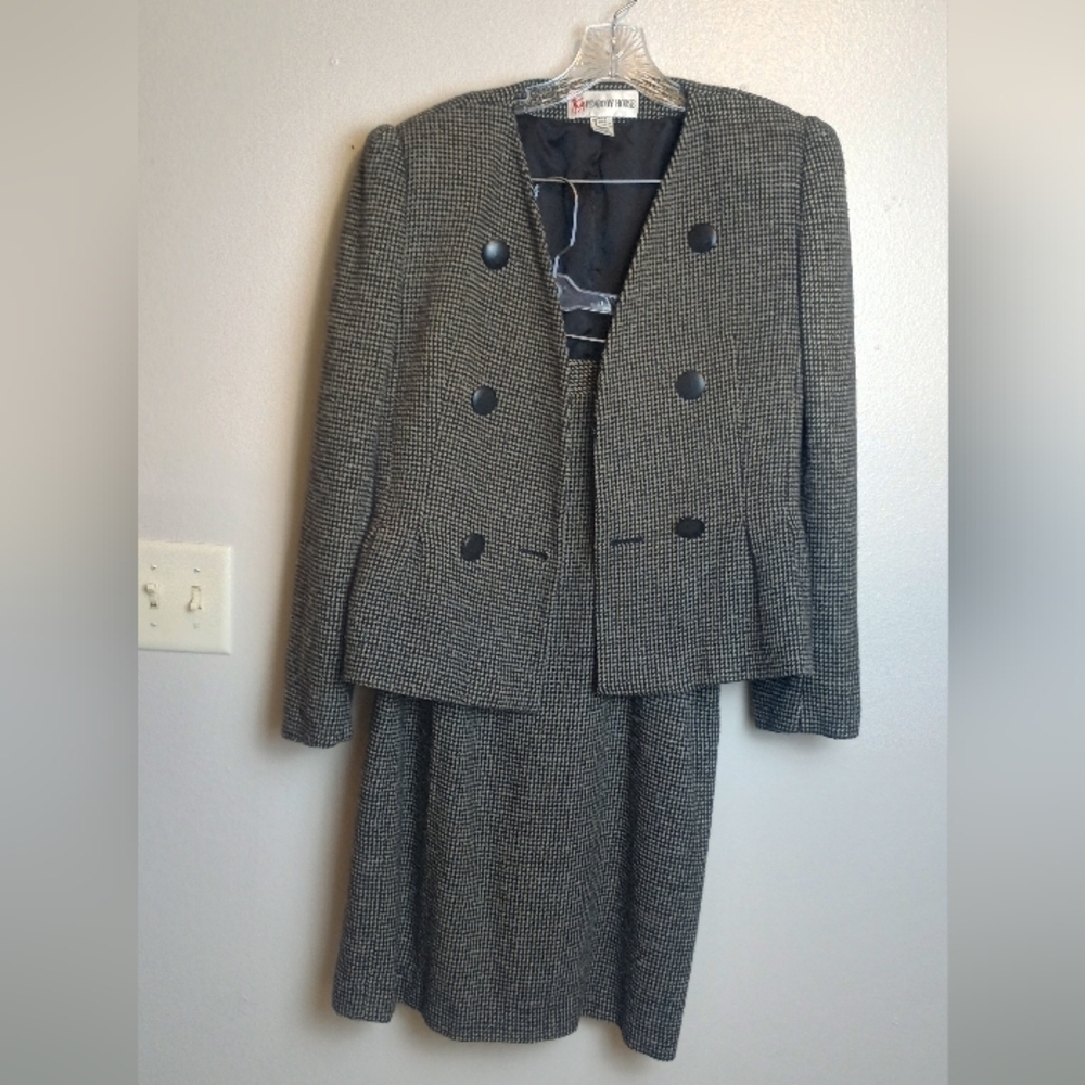 Vintage Peabody House Wool Blend Skirt Suit 2 Piece Academia 11/12